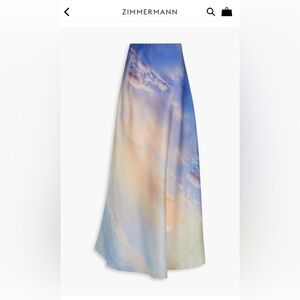 BNWt Zimmerman Printed Silk-Organza skirt